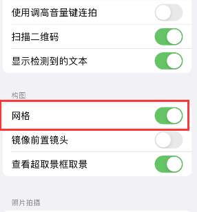 四子王苹果手机维修网点分享iPhone如何开启九宫格构图功能 